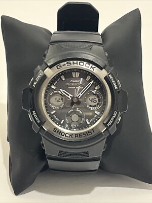 Casio G Shock Watch Men 47mm Tough Solar Black 4765 AWG-100 Backlight Day Date