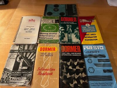 Vintage Tool Info Handbook x 9 Dormer, Moore & Wright, Clarkson, Brooke, Presto