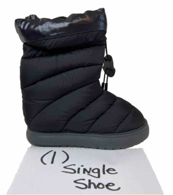AMPUTEE (1) Moncler Gaia RIGHT Size 35.5/5 USBlack Quilted Puffer Nylon Boot NEW