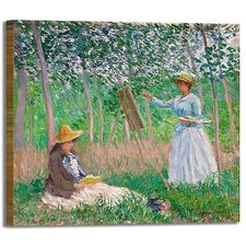 Monet nel bosco a Giverny design quadro stampa tela dipinto telaio arredo casa