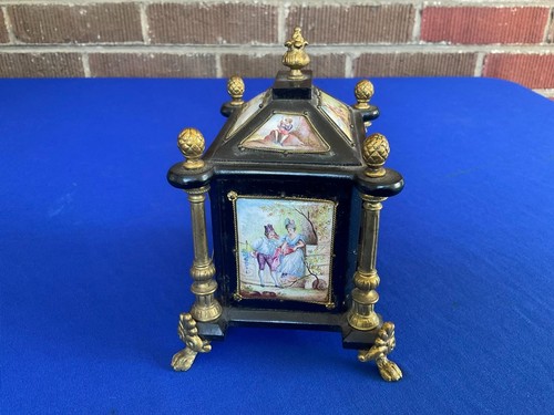 ANTIQUE Viennese Austrian ENAMEL JEWELRY BOX CASKET WITH ENAMEL PANELS - Picture 8 of 12
