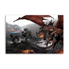 Dungeons And Dragons Dragonborn Fighter Canvas Wall Art Poster Picture Print 