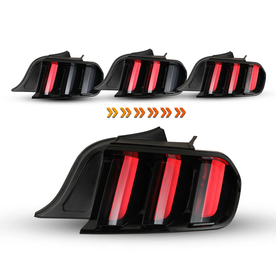 LED Sequential Tail Lights For 2015-2023 Ford Mustang Brake Left + Right Lamps - Image 4 of 4
