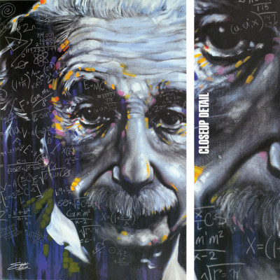 24W''x36H'' ITS ALL RELATIVE by STEPHEN FISHWICK ALBERT EINSTEIN CHOICES of CANVAS