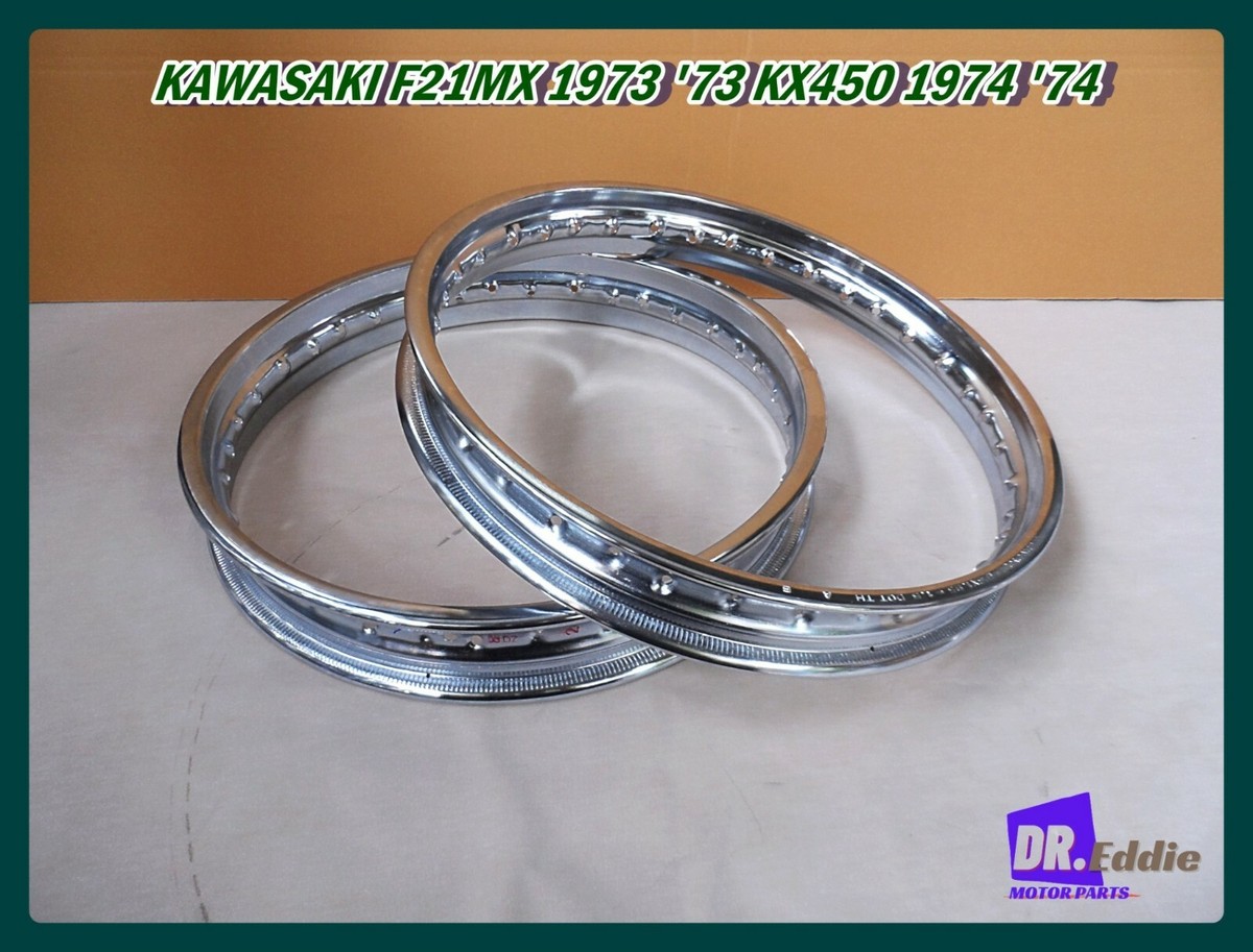 れも　1104545 Fit Kawasaki F21MX 1973 KX450 1974 Front & Rear Steel Wheel Rim