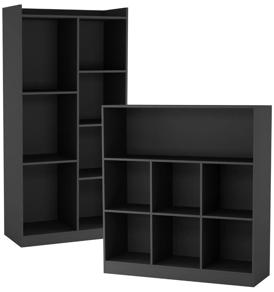 Tall Wide Wooden 7 Cube Bookcase Shelving Display Storage Unit Cabinet Shelves
