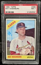 1966 Topps Ray Washburn PSA 7 NM #399 Original Vintage Card Cardinals!