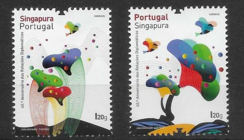 PORTUGAL - SINGAPORE 40TH ANNIVERSARY DIPLOMATIC RELATIONS - 2 MNH STAMPS - 2021 - Picture 1 of 1