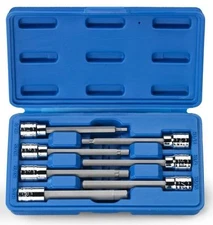 7pc 3/8" DRIVE EXTRA LONG HEX ALLEN SOCKET SET METRIC