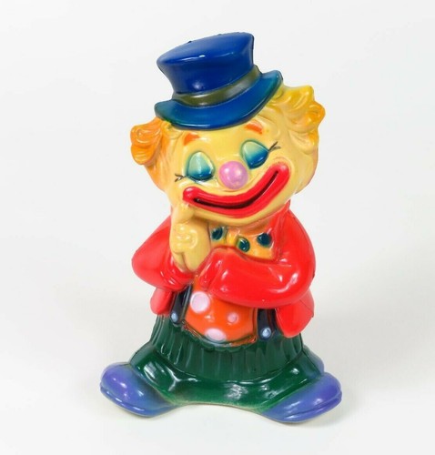 Vintage Clown Coin Piggy Bank Plastic Still Savings Stash Hat Circus Hong Kong - Picture 6 of 12