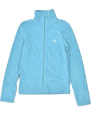 Adidas Womens Fleece Jacket Uk 8 Small Blue Polyester Ma04