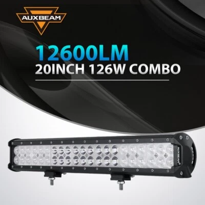 AUXBEAM 20INCH 126W LED LIGHT BAR SPOT FLOOD WORK LAMP OFFROAD UTE ATV 23" 22"