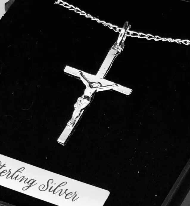 Silver chain necklace with deals cross