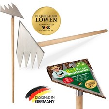 Multiharke Ruwi 8in1 Rechen 4-Zack Spaten Sch...