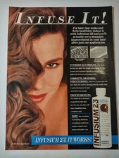 Infusium 23 Haircare Infuse It Vintage 1990s Print Ad