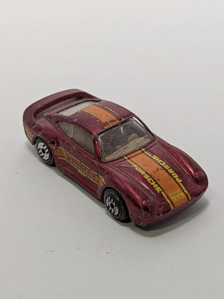 Hot Wheels Porsche 959 Ultra Hot Wheels 1987 rojo metálico hecho en Malasia Foto 2 de 4