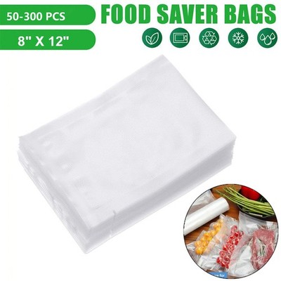 50-300 PACK Vacuum Sealer Bags 8X12in Quart Food Vac Storage for Food Meal Saver