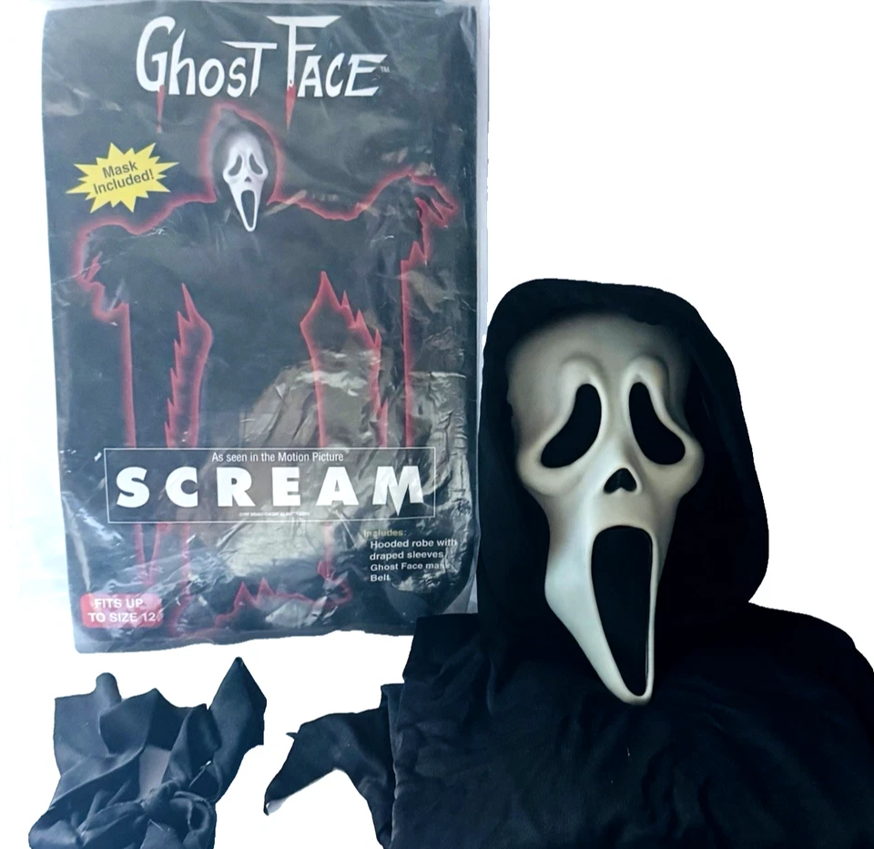 90s Scream Ghost Face Costume Mask Gen 2 Fun World Easter Ultd Original Bag S 12 - Image 2 of 4