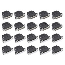 20Pcs DB25 2 Row 25 Pin/25 Hole Male/Female Connector Set with Black Hood, White