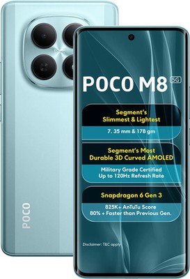 POCO M8 ( Blue, 128GB 6GB RAM) Snapdragon 6 Gen 3 processor Global Version