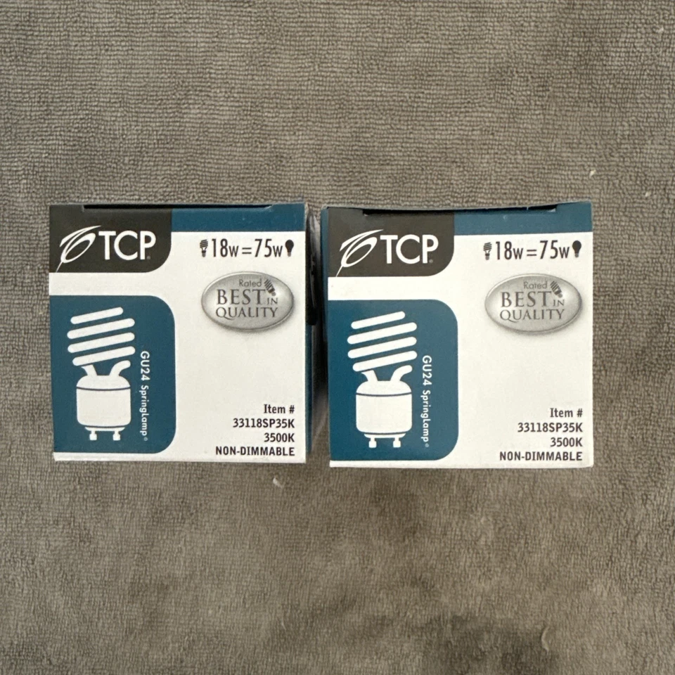 (2) TCP CFL Lamps Item#33118SP35K GU 24 Base / 18 Watt Non Dimmable - Image 4 of 4