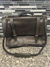JACK GEORGES Made In USA UNIVERSITY EXECUTIVE LEATHER BRIEFCASE Dark Brown