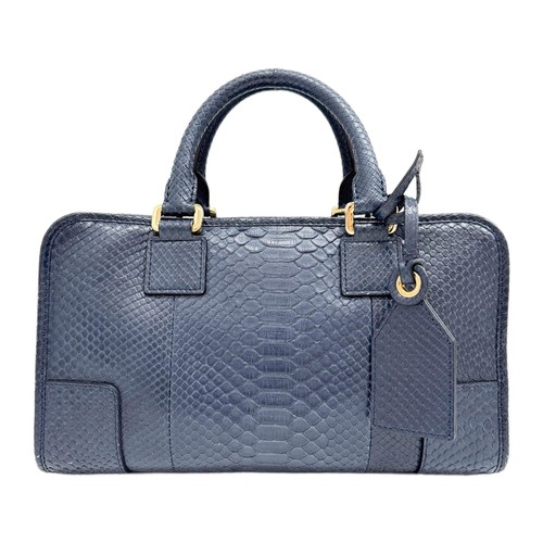LOEWE Amazona 28 Blue Lizard Handle Bag
