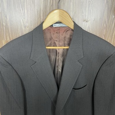 Emanuel Ungaro Sport Coat Mens 44R Brown Solid Soft 100% Wool Two Buttons