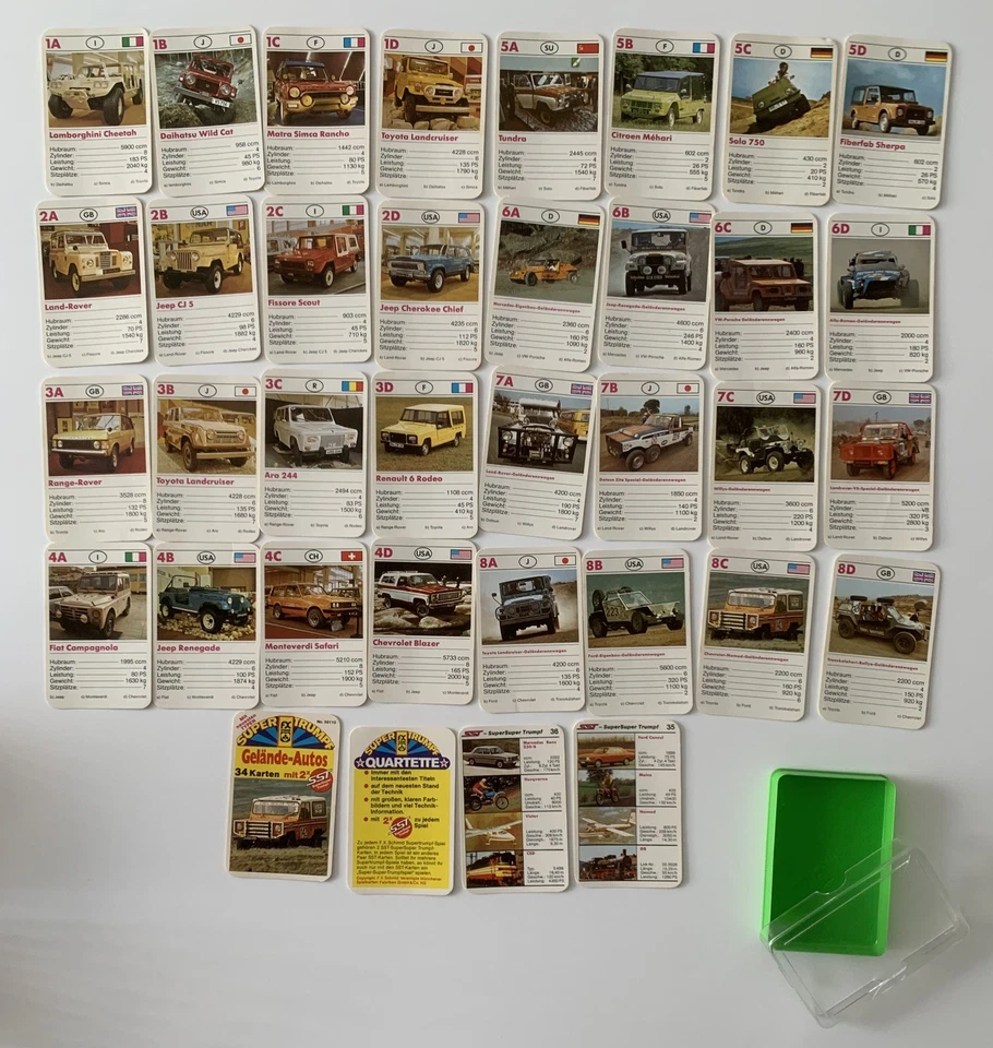 Schönes vintage Quartett GELÄNDE-AUTOS Nr: 58110 von 1977, F.X.Schmid SST - Bild 3 von 4