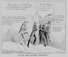 Uncle Sam,his servants,Henry Clay,James Polk,Calhoun,Andrew Jackson,1844