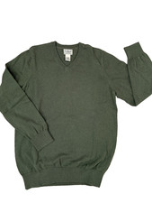 LL Bean Mens M-Tall Sweater Olive Green