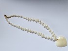 Rare- CAROL DAUPLAISE Polished MOP Bead & Chip Large Heart Pendant — photo 4