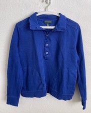 LAUREN RALPH LAUREN Royal Blue Long Sleeve Ribbed Button Placket Sweater Size PL