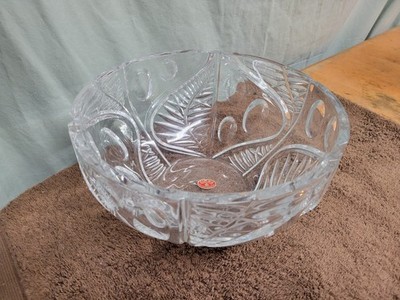 Vintage Bohemia Czechoslovakia Lead Crystal 24% Glass Punch Bowl 9