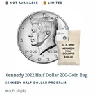 2022 P&D KENNEDY HALF DOLLAR UNCIRCULATED FROM MINT BAGS 22KA