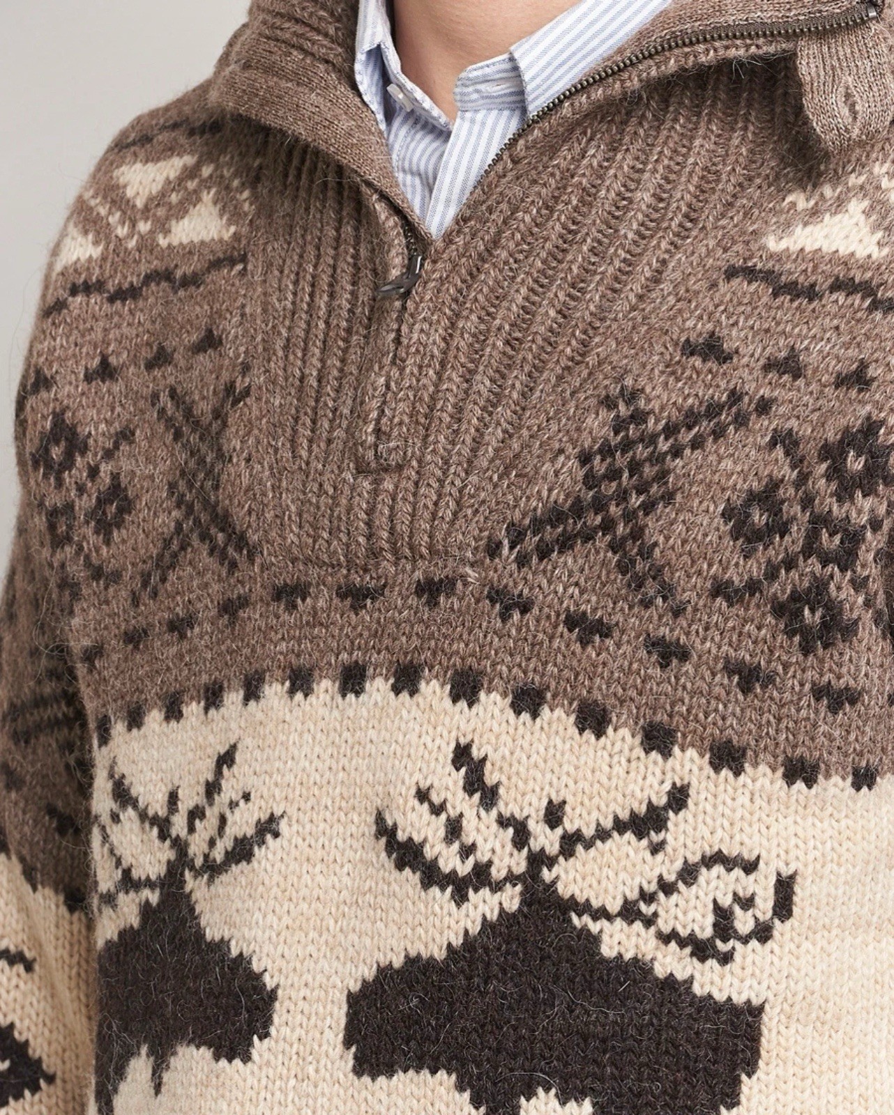 Polo Ralph Lauren Moose-Intarsia  1/4 Zip Jumper Size L BNWT £ RRP 1100 image 7