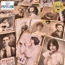 6 Vintage Portrait / People Junk Journal Cards Papercraft Scrapbooking Supplies