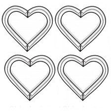 2-1/8"X 2" Clear Glass 4 Hearts Bevel Cluster BC412