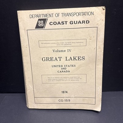 1974 US Coast Guard Great Lakes Light List CG-159 Lighthouse, Fog Signals, Radio
