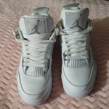 Jordan Air Jordan 4 White Mid Top Lace-Up Lea...
