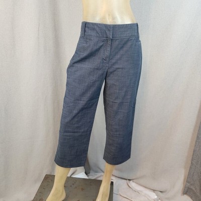 Apt 9 Maxwell Blue Gray Straight Leg Capri Pants Size 10 MEDIUM Rip Stop