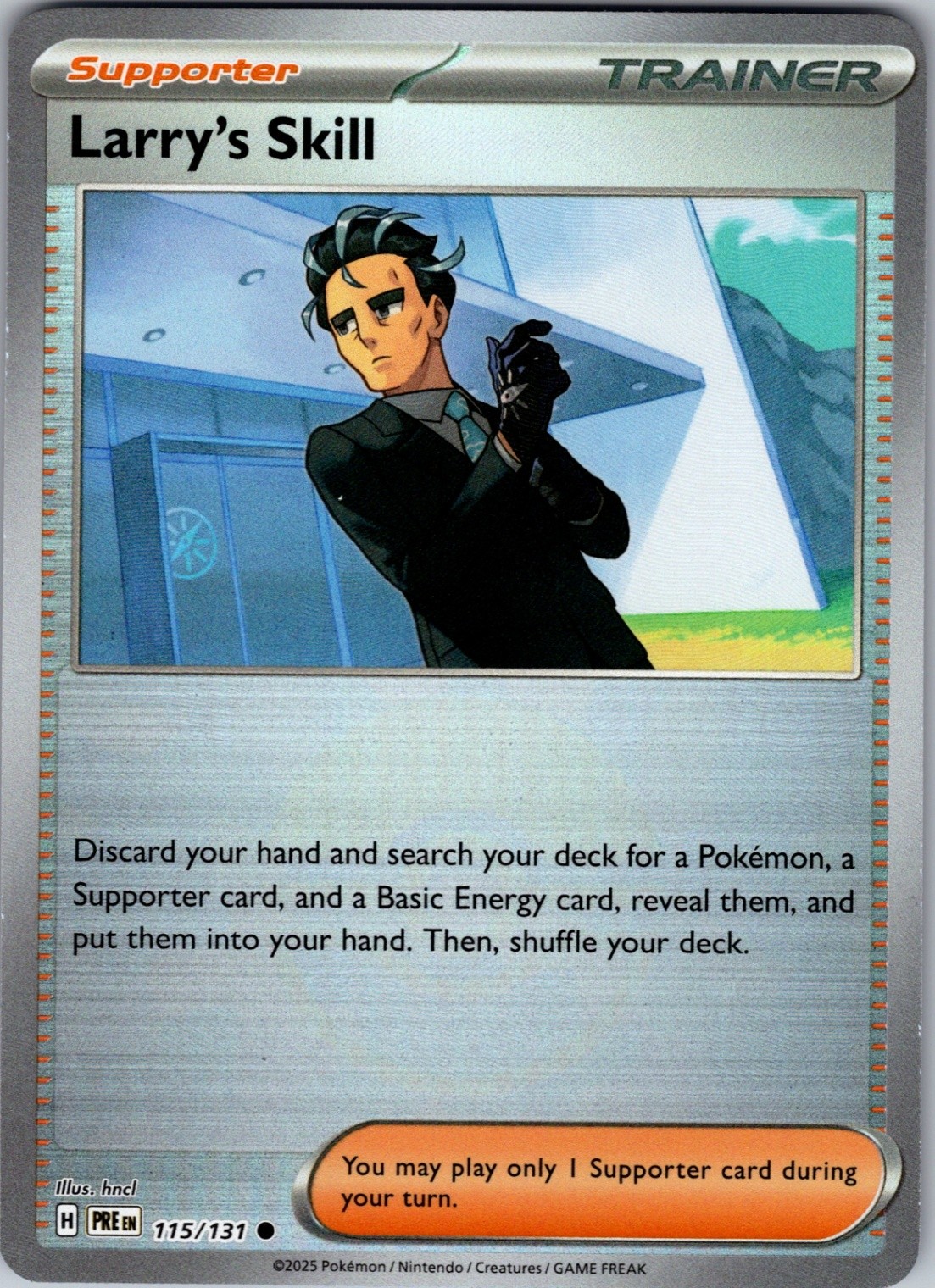 Larry's Skill 115/131 Common Poke Ball Holo SV: Prismatic Evolutions NM