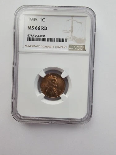 1945 P MS66 RD LINCOLN WHEAT PENNY/CENT GRADED NGC 1C P MINT COPPER COIN