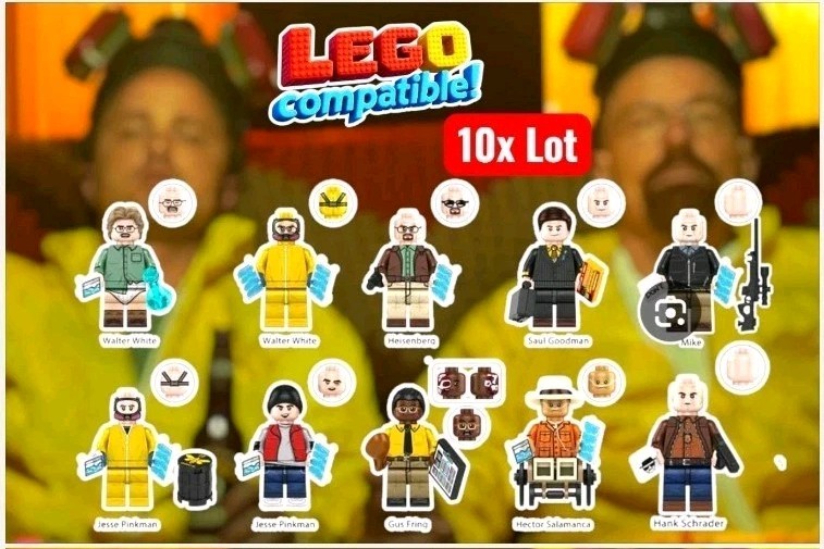 10 Breaking Bad Mini figure Figures Heisenberg Jesse Saul Lalo Gus Walter Hector