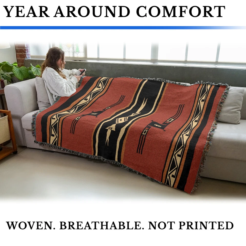 Mesquite Earth Blanket Throw Woven from Cotton - Made in The USA (72x54) - Image 4 of 4