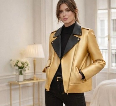 Armani Exchange gold bomber jacket SMALL