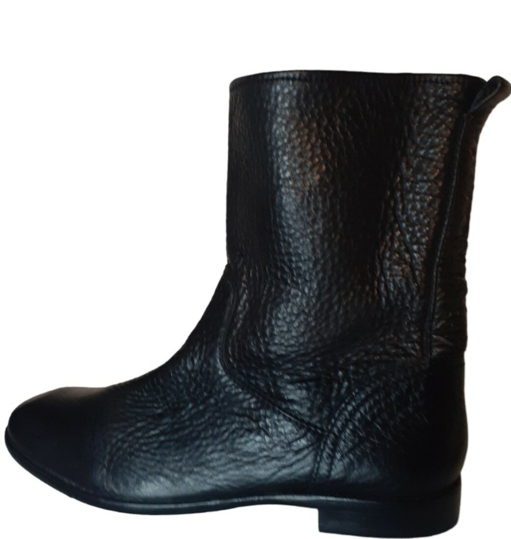 Coach Black Leather MidHeel Ankle Boots preowned Gem