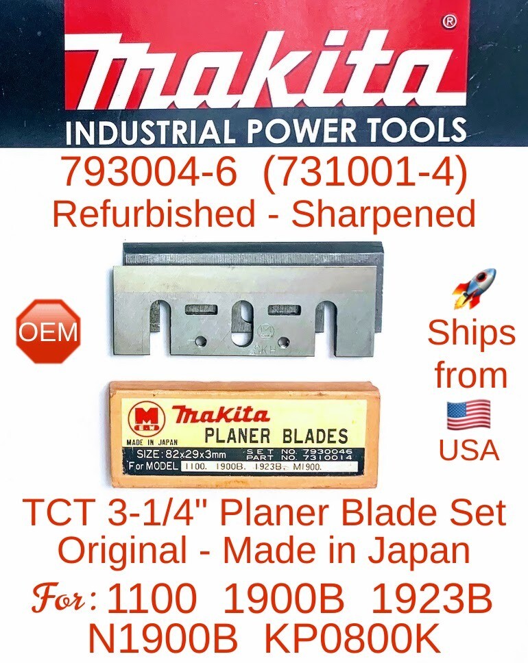 MAKITA 7930046 7310014 Carbide Tipped 31/4" Planer Blades for