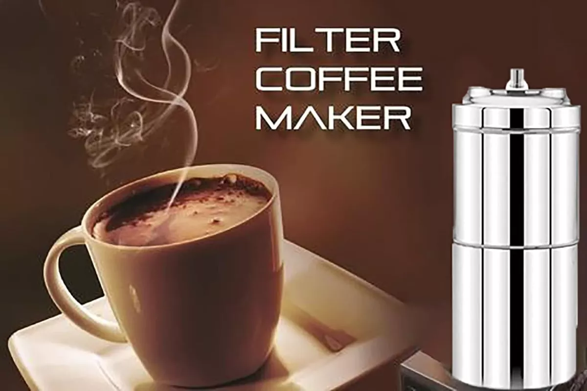 Stainless Steel South Indian Filter Coffee Drip Maker-200ml Medium size  (2-4 Cup