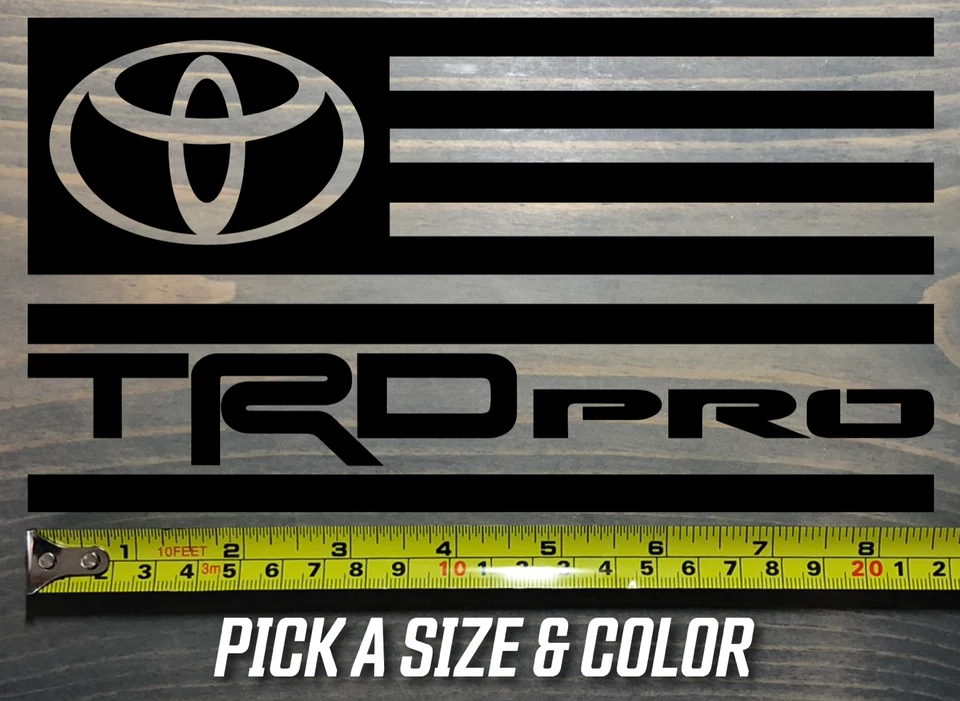 Calcomanía adhesiva bandera TRD Pro 4Runner Toyota FJ Cruiser Tacoma Tundra SR5 todoterreno Foto 3 de 4